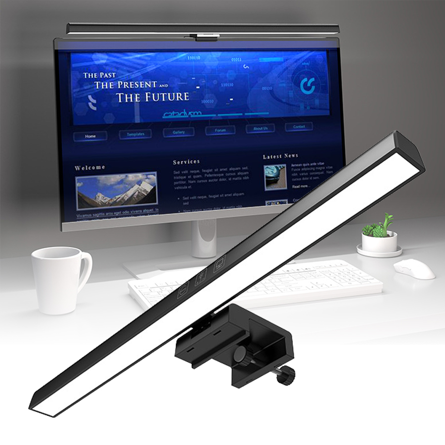 Desk Setup On Bed - LED Monitor Light Bar 33cm 50cm