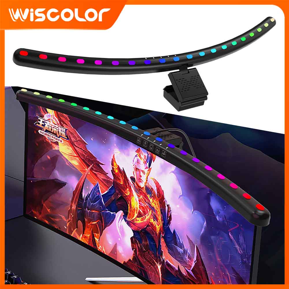 Desk Setup For Office - RGB Light Bar Monitor Smart Wifi