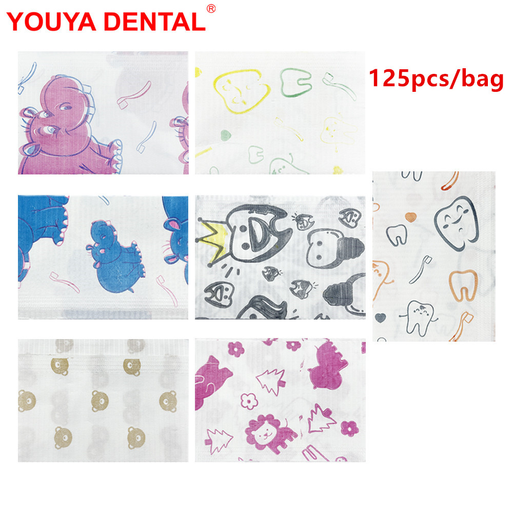 Desk Setup Clean - 125pcs Kids Dental Bibs Disposable Cute