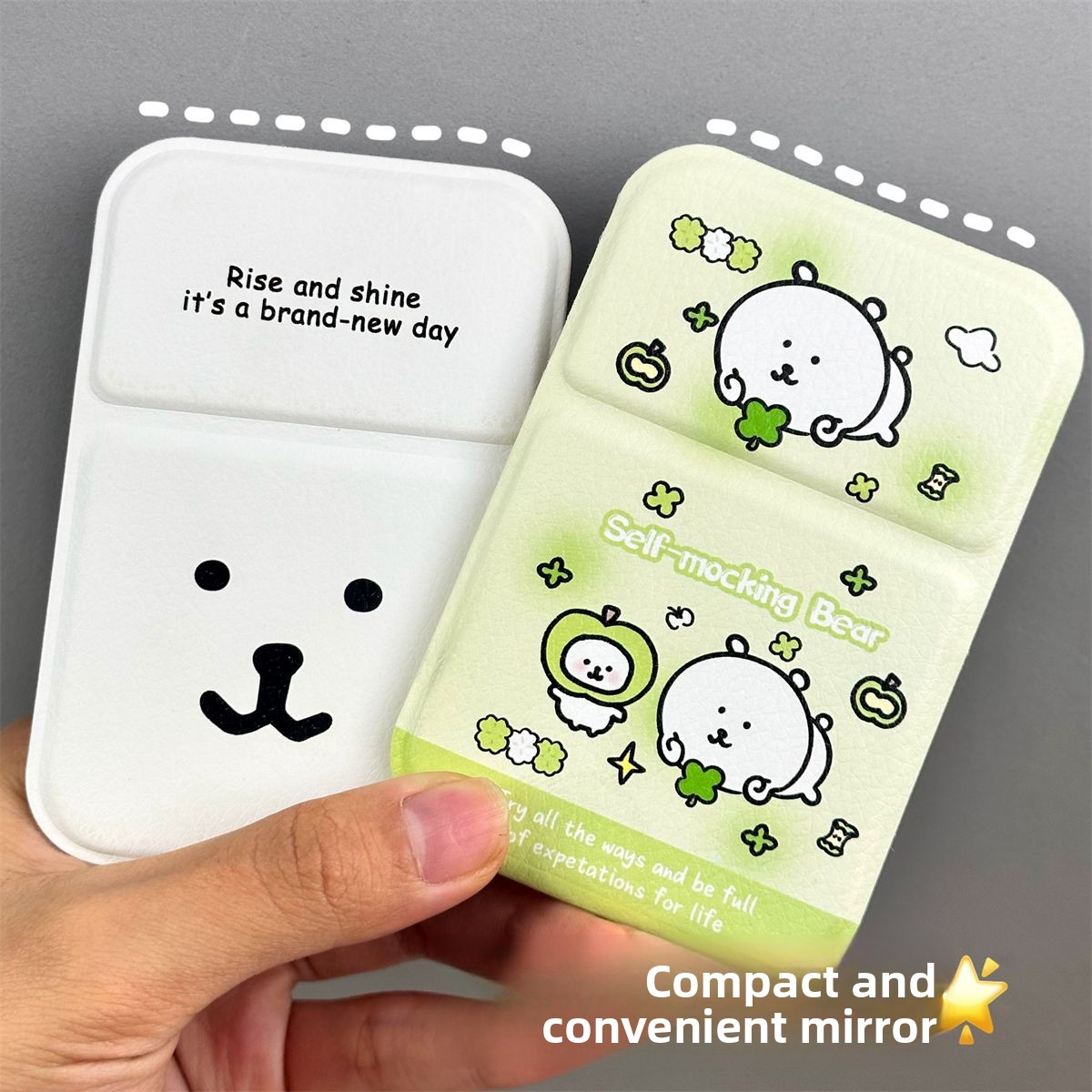 Desk Setup Kawaii - Nagano Bear Folding Mirror Self-Mocking Bear