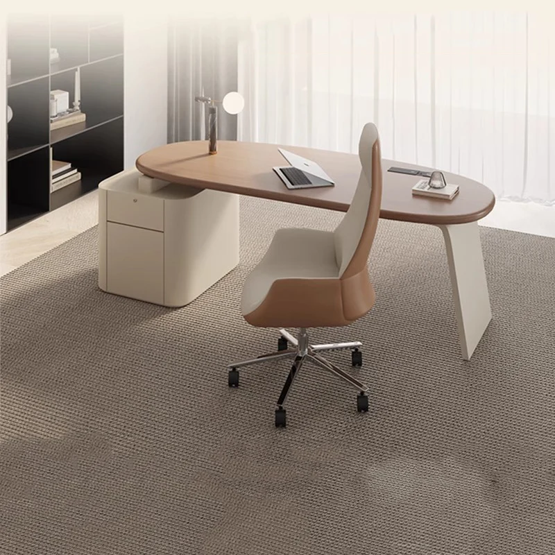 Desk Setup L Shaped - Bedroom Notebook Table File Cabinets Drawers