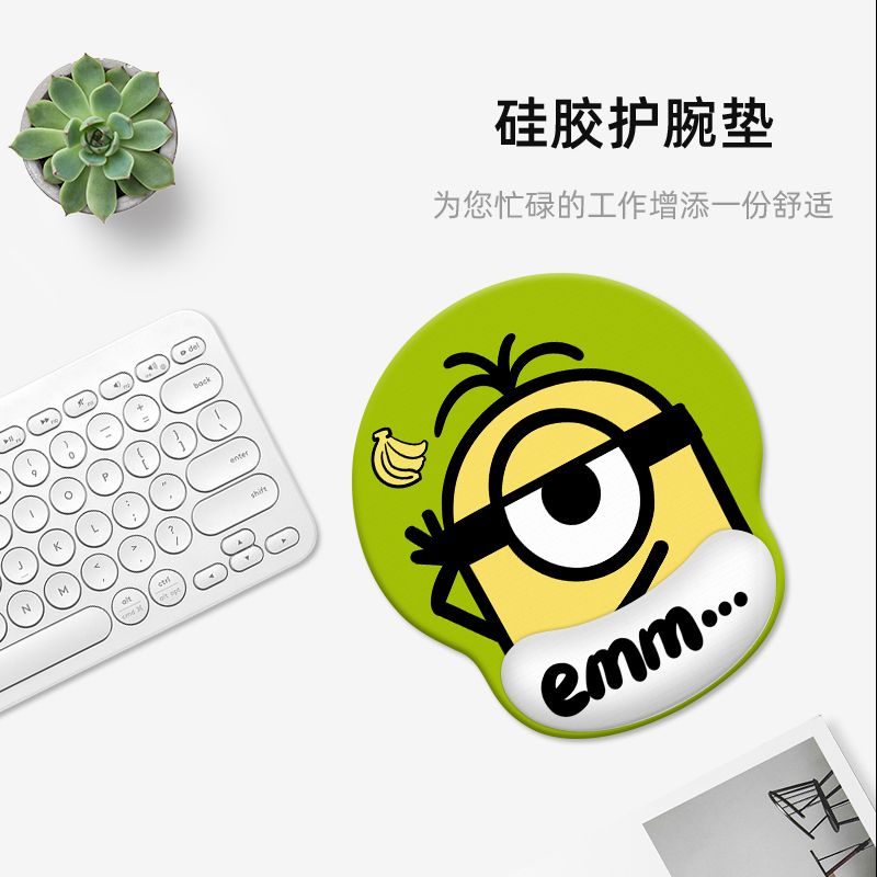 Desk Setup Kawaii - Minions cartoon cute wristband mouse pad