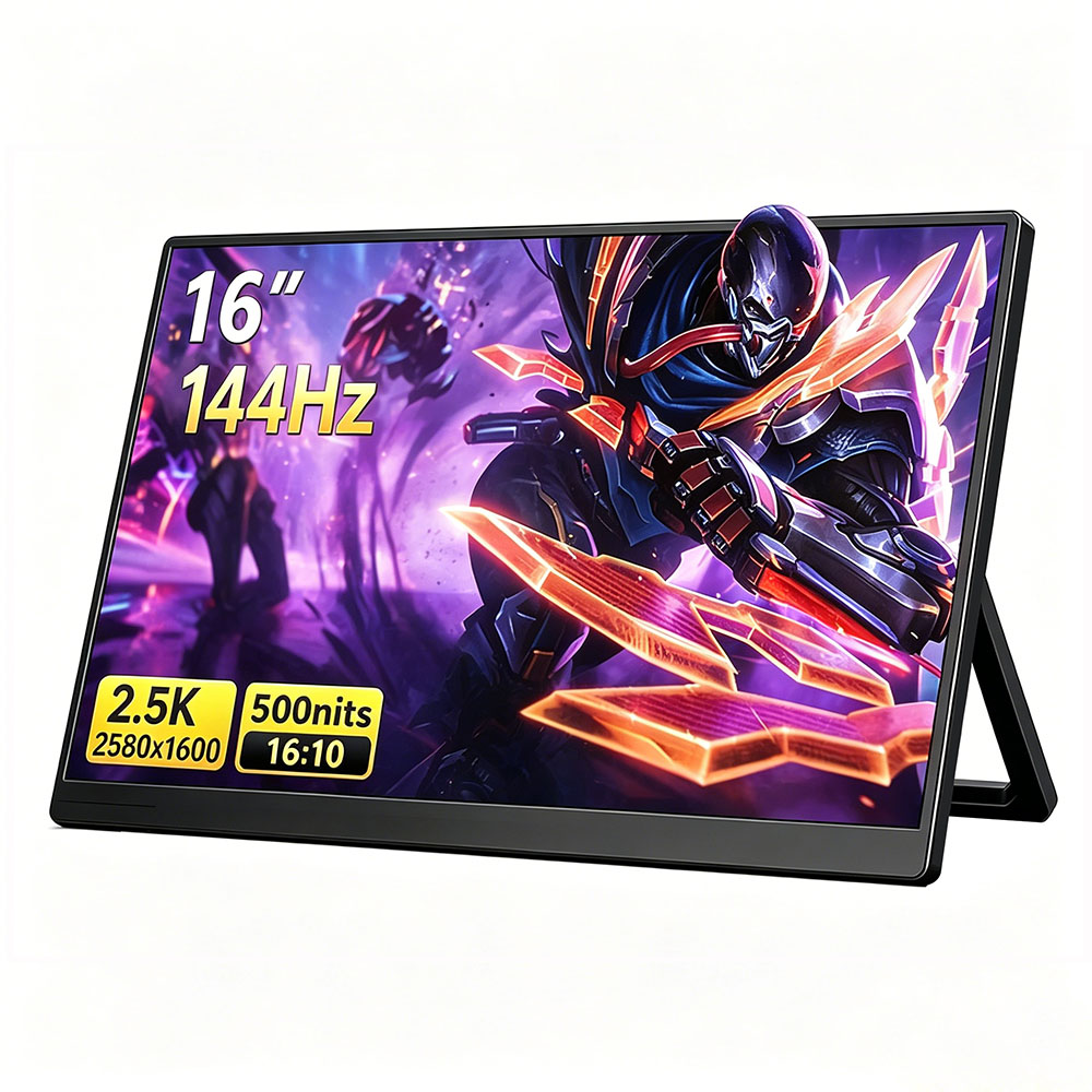Dual Monitor Desk Setup - MAFNKOU 16 Inch 144Hz Gaming Monitor