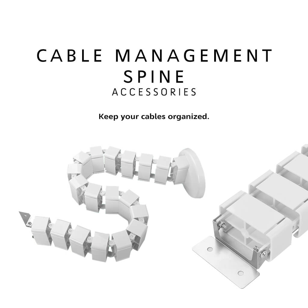 Desk Setup Clean - ISRTAO White under Desk Cable Organizer