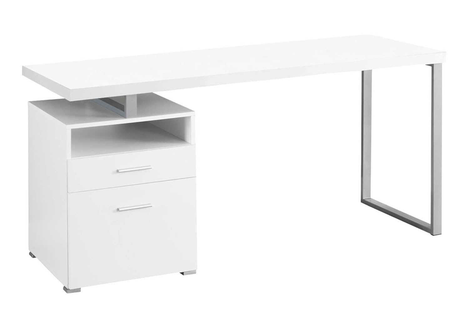 Desk Setup L Shaped - Computer Writing Desk with Drawers Open