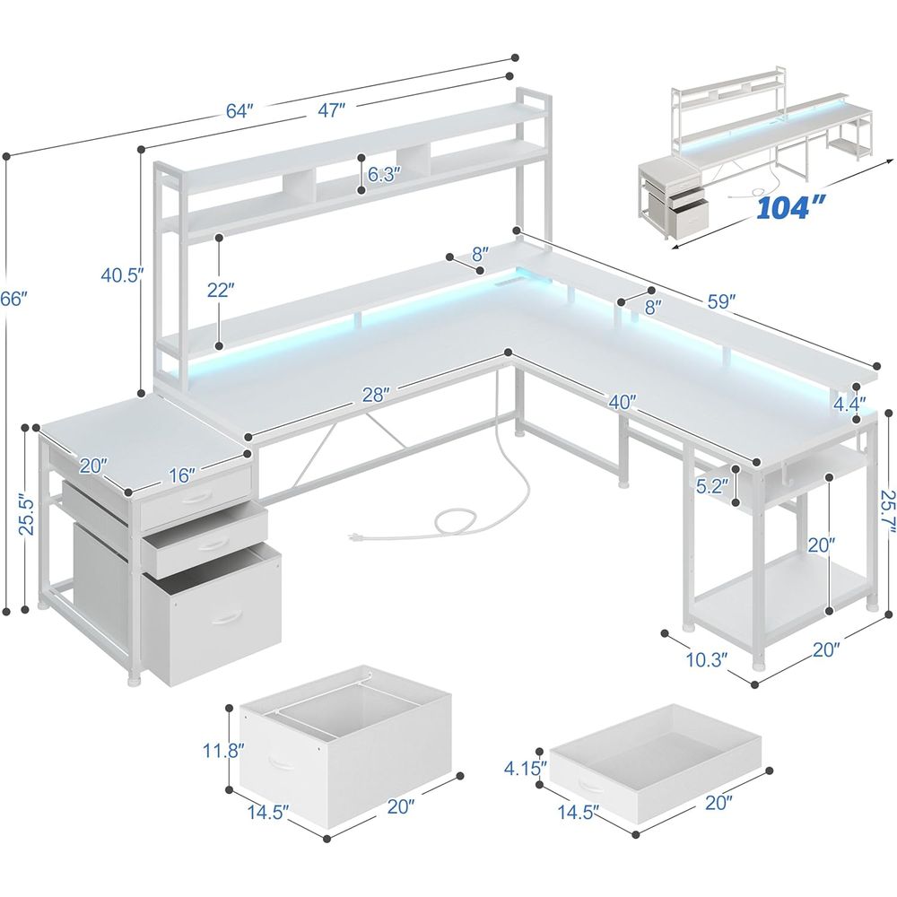 104-inch L-Shaped Desk for Dua - Dual Monitor Desk Setup review and price