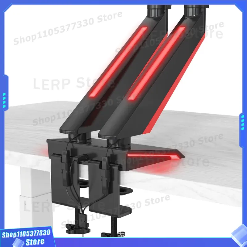 Aluminum Dual Monitor Arm 15 t - Dual Monitor Desk Setup review and price