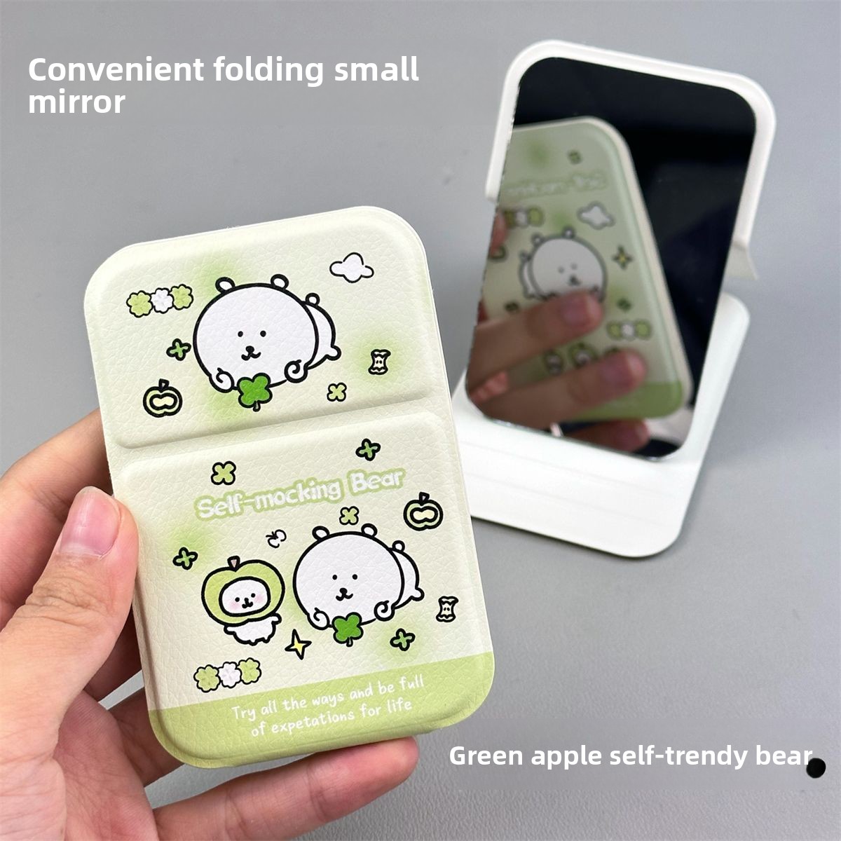 Nagano Bear Folding Mirror Sel - Desk Setup Kawaii review and price