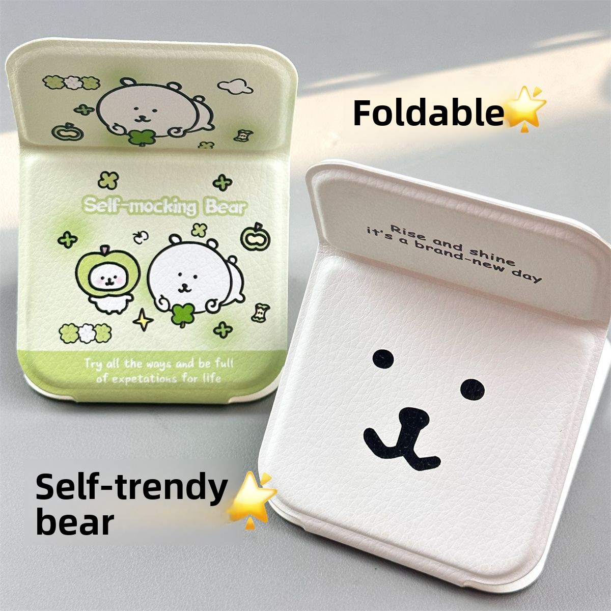 Nagano Bear Folding Mirror Sel - Desk Setup Kawaii review and price