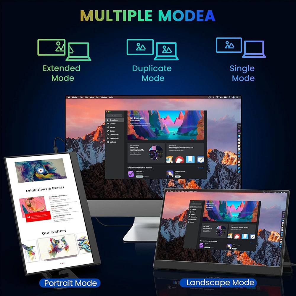 14 Inch 1.2K Portable Monitor, - Dual Monitor Desk Setup review and price