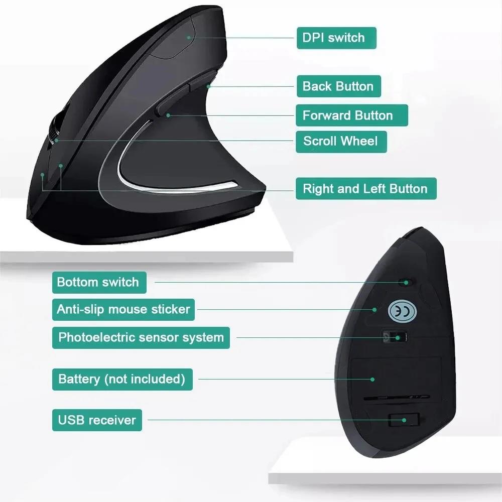 Ergonomic Wireless Mouse 1600  - Desk Setup Gaming And Work review and price