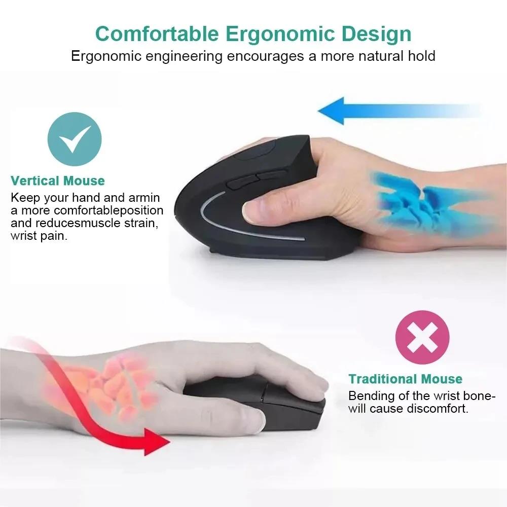 Ergonomic Wireless Mouse 1600  - Desk Setup Gaming And Work review and price