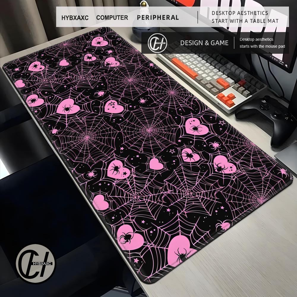 90x40 White or Pink Spiderweb  - Desk Setup For Office review and price