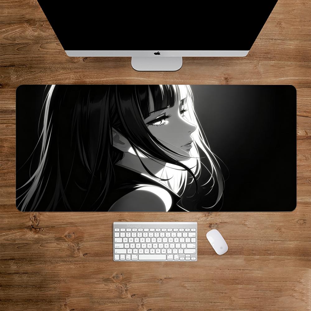 Dark Anime Girl Mouse Pad Desk - Desk Setup Gaming And Work review and price
