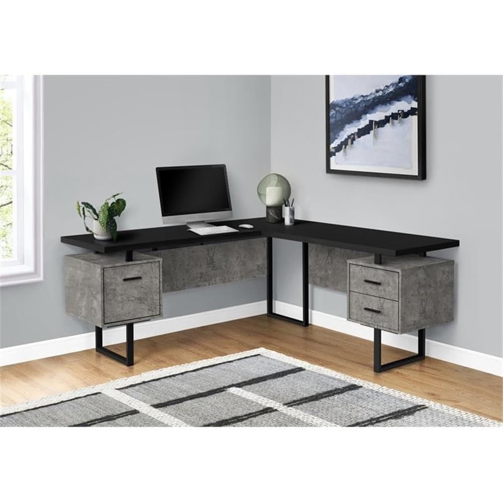 L-Shaped 70 Computer Desk with - Desk Setup L Shaped review and price