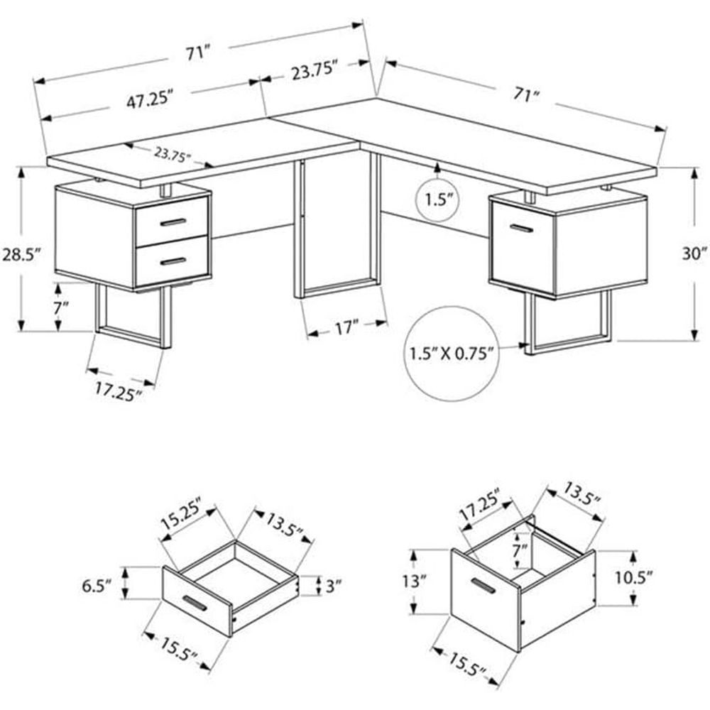 L-Shaped 70 Computer Desk with - Desk Setup L Shaped review and price