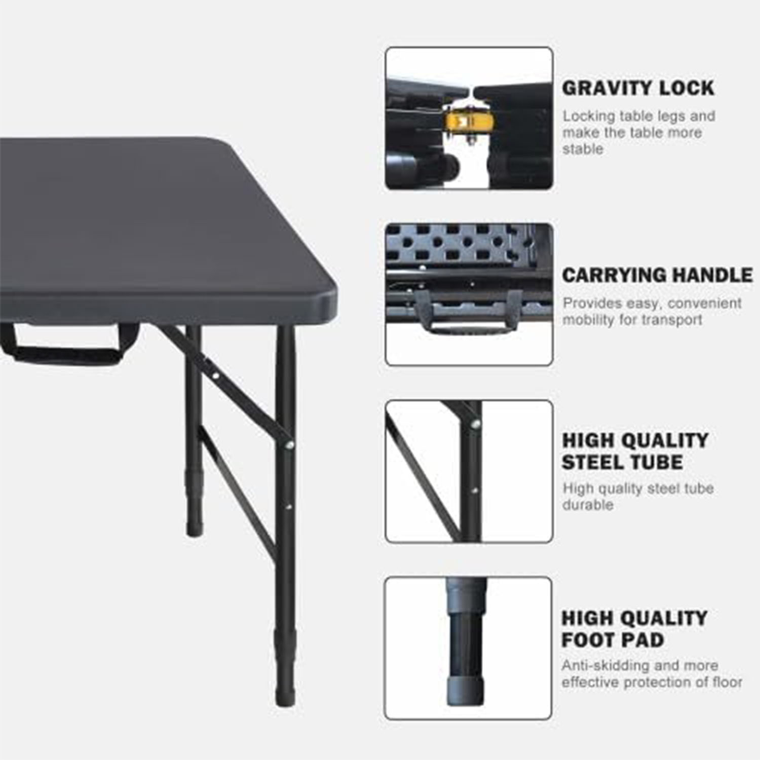 Folding Table 4ft Height Adjus - Desk Setup Clean review and price