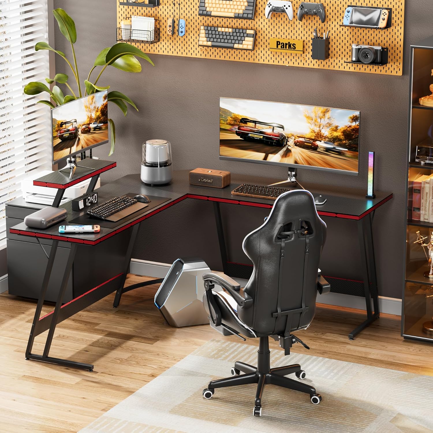 L-Shaped Adjustable Gaming Des - Desk Setup L Shaped review and price