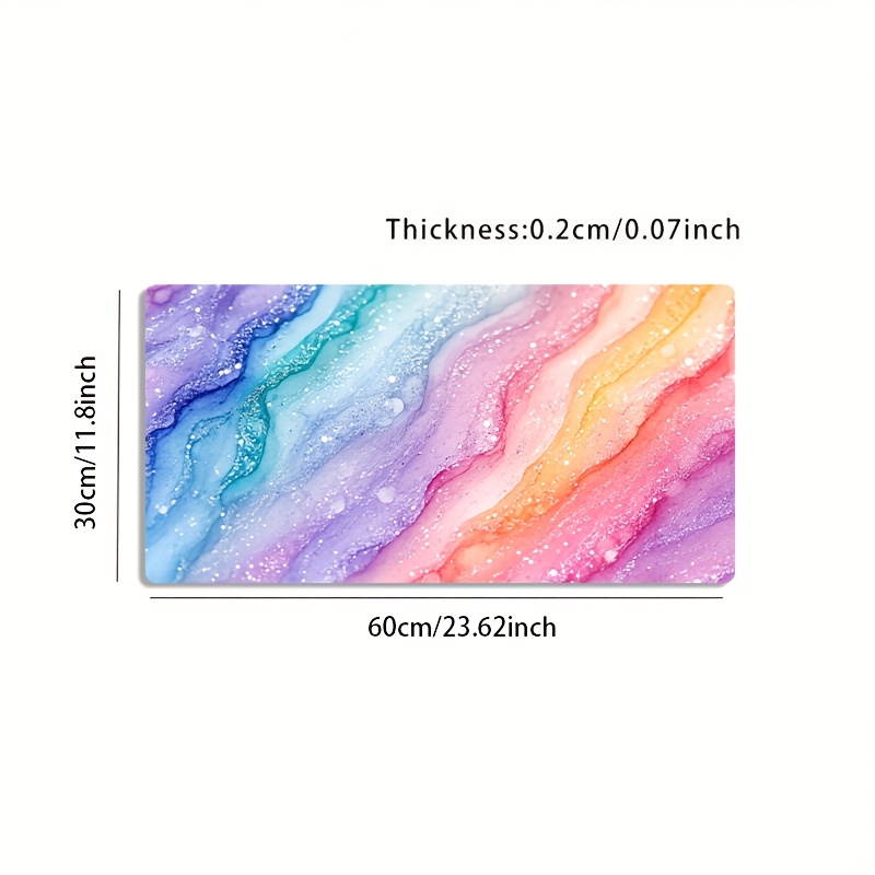 Vibrant Rainbow Glitter Marble - Desk Setup For Office review and price