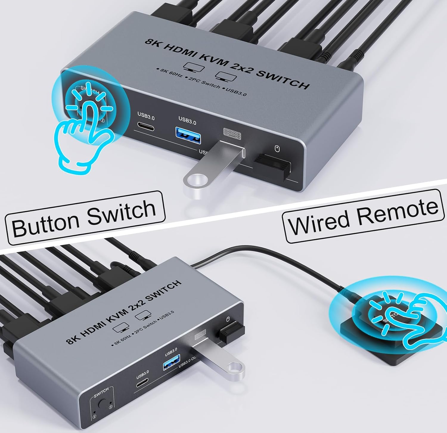 8K@60Hz HDMI 2.1 KVM Switch 2x - Dual Monitor Desk Setup review and price