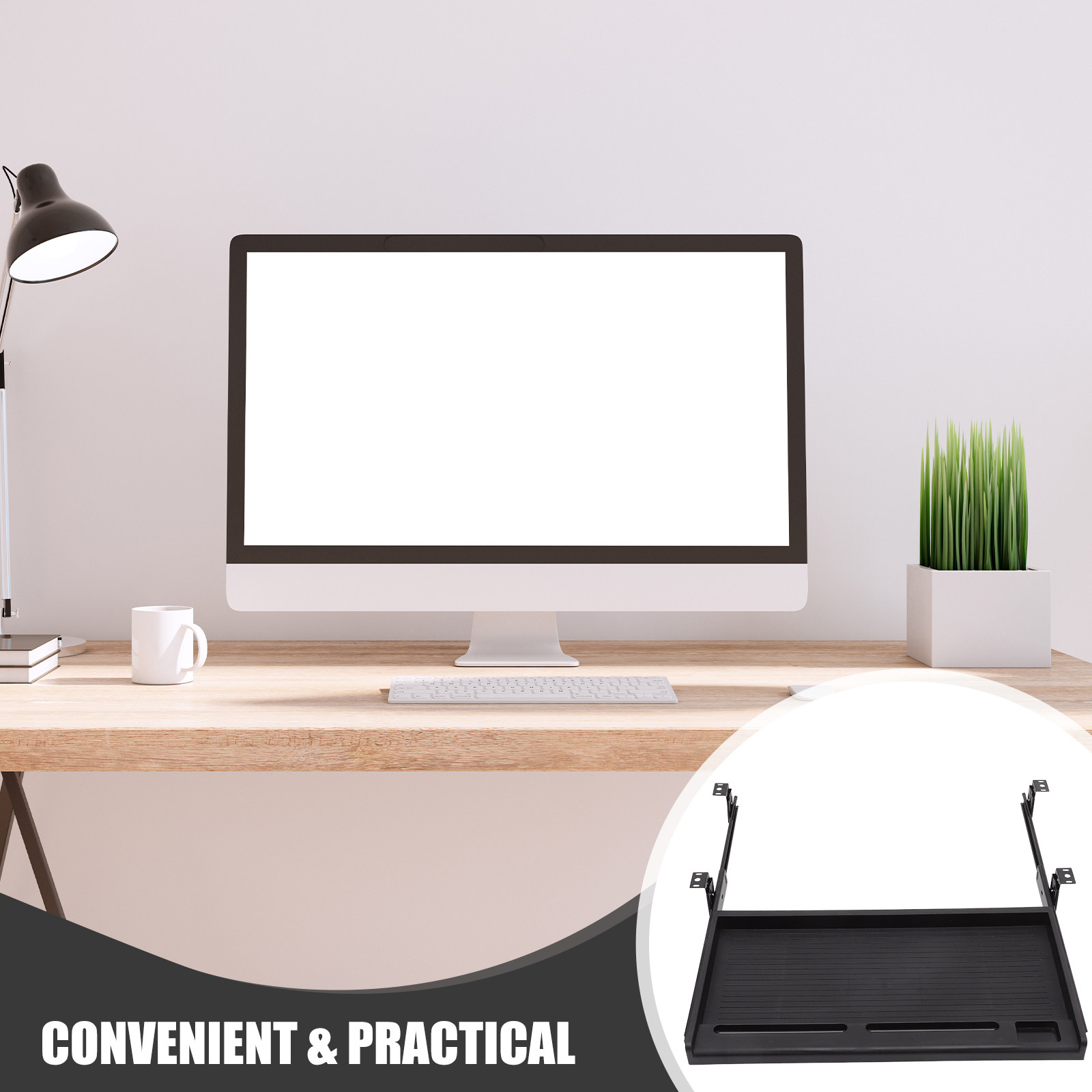 1Set Keyboard Tray Under Desk  - Desk Setup For Office review and price