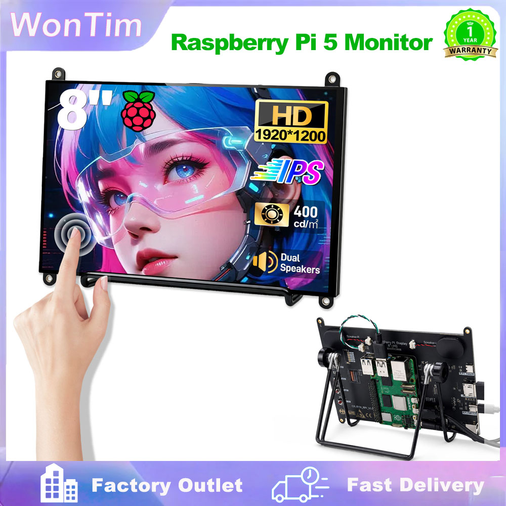 WonTim 8' Touchscreen Monitor  - Dual Monitor Desk Setup review and price