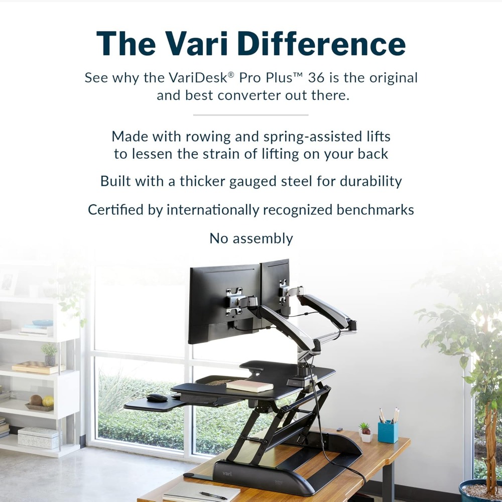 Desk Pro Plus 36, Dual Monitor - Dual Monitor Desk Setup review and price