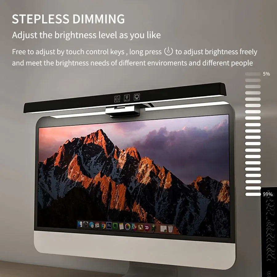 LED Monitor Light Bar 33cm 50c - Desk Setup On Bed review and price