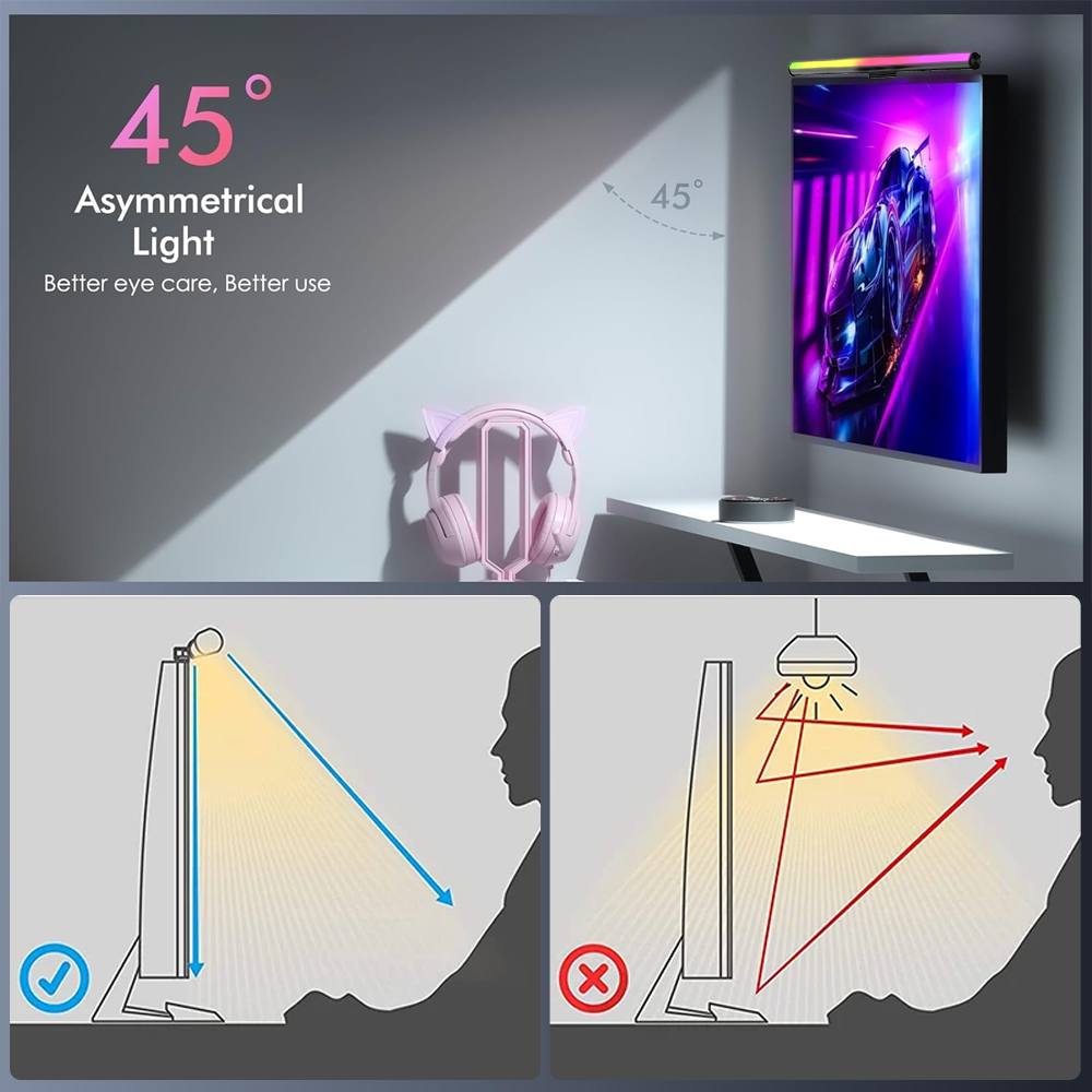 RGB Lightbar Monitor Light Bar - Desk Setup On Bed review and price