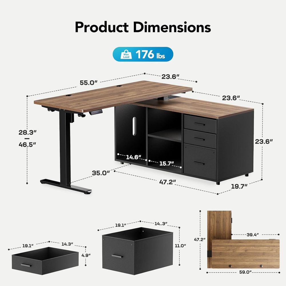 55 Inch L Shaped Standing Desk - Desk Setup L Shaped review and price