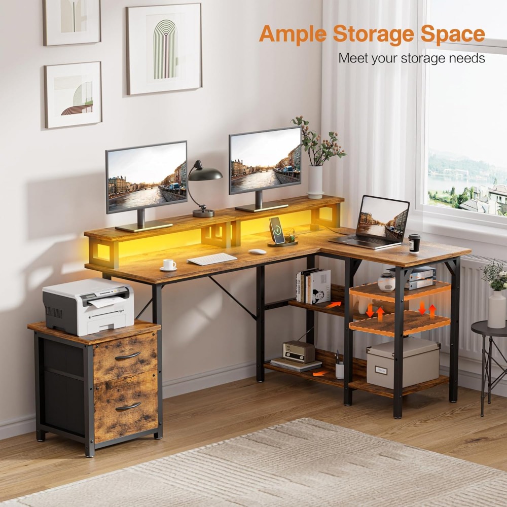 Office Desk with File Drawers& - Desk Setup L Shaped review and price